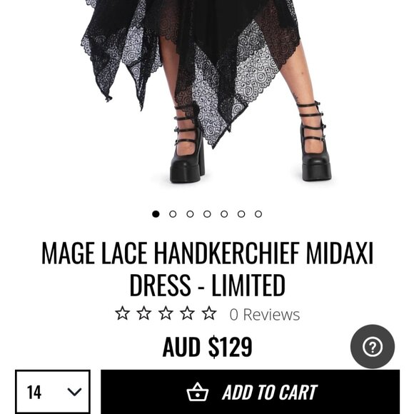 Mage Lace Handkerchief midmaxi Dress 14 L - XL - Picture 6 of 7